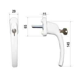 Fenstergriff aus Aluminium Typ "Kelly", abschließbar