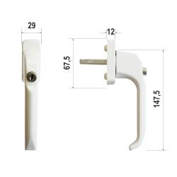 Aluminium window handle type "Dolly II"