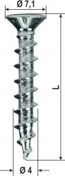 PVC window screw with countersunk head - ECO