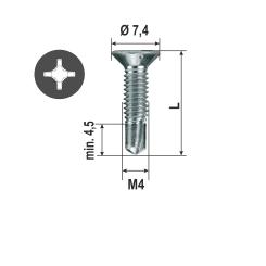 Self drilling screw with countersunk head, blue zinc plated, PH2 drive, roller sorted, various dimensions 