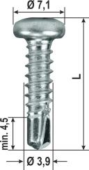 Self drilling screw with pan head, blue zinc plated, PH2 drive, various dimensions 