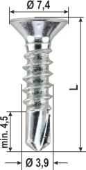 *Self drilling screw with countersunk head, "Top Silver 800", PH2 drive, roller sorted, various dimensions 