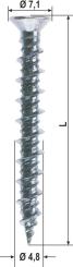 *Window repair screw with countersunk head, blue zinc plated, PH2 or TX20 drive, various dimensions 
