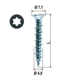 *Window repair screw with countersunk head, blue zinc plated, TX20 drive 4.8x38 mm ( 1000 ST ) 