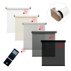 HighRise SmartShade Elektr. Rollo, 3% oder 5% transparent, inkl. Motor (230 V) & Sender, versch. Farben und Abmessungen 