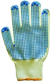 Work gloves made from cotton with dots, with cuffs 10 ( 1 ST ) 