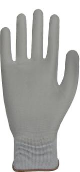 Nylon gloves, PU-coated, with cuffs, various sizes 