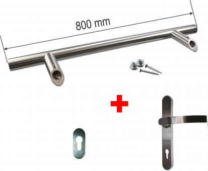 Internal door pull handle set 800 mm, made of stainless steel 800 mm ( 1 ST ) Edelstahl | 800 mm