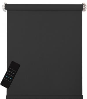 Elektrisches Rollo, schwarz, 5% lichtdurchlässig, inkl. Akku-Motor & Sender, 60x160 cm ( 1 ST ) 60 x 160 cm | Schwarz