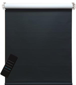 Elektrisches Rollo, schwarz/weiß, 100% blickdicht, inkl. Akku-Motor & Sender, 60x220 cm ( 1 ST ) 60 x 220 cm | Schwarz/weiß