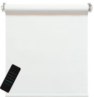 Elektrisches Rollo, weiß, 100% blickdicht, inkl. Akku-Motor & Sender, 60x160 cm ( 1 ST ) 60 x 160 cm | Weiß
